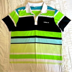 Vintage Adidas Golf Neon Strip Polo